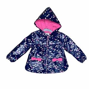 Gymboree girls 2T-3T lined zipper rain coat with h